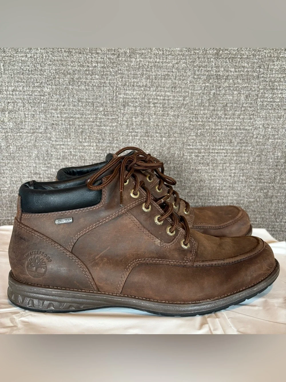 Timberland Heritage GORE-TEX Boots Mens 10.5 W Brown Chukka Moc-Toe Waterproof